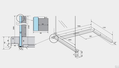 ShowerLine 1063 1000 Ralo Linear de Aço Esquerdo