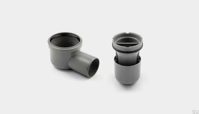 Módulo de drenagem de canto com saída horizontal de 75 mm com sifão removível