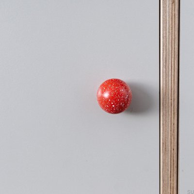 Puxador para móveis de madeira Ren Melange Red & White 35, faia
