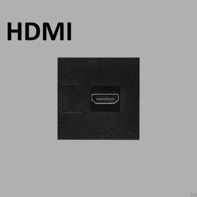 Módulo Conector HDMI 45mm Preto Padrão Europeu