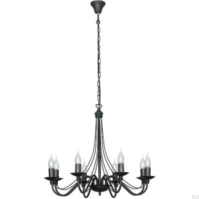 Lustre Rosa 8 Metal Preto