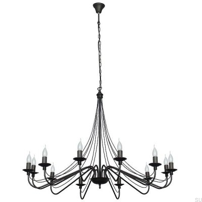 Lustre Rosa 12 Metal Preto
