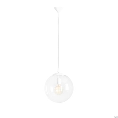 Luminária suspensa globo metálica branca