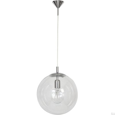Luminária Pendente Globo Metal Prata Cromado