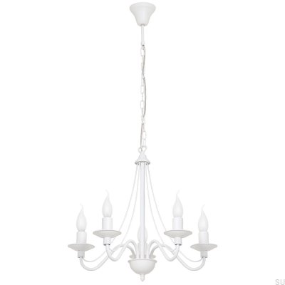 Lustre Rosa 5 Metal Branco