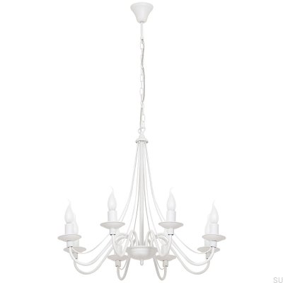 Lustre Rosa 8 Metal Branco