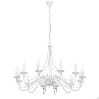 Lustre Rosa 12 Metal Branco