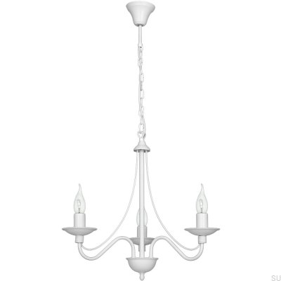 Lustre Rosa 3 Metal Branco