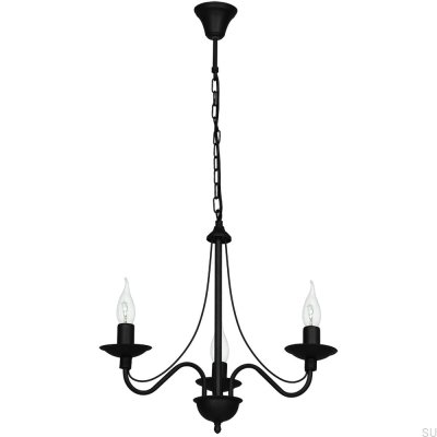 Lustre Rosa 3 Metal Preto