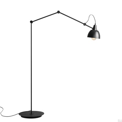 Luminária de chão Aida Metal Preto (centro com cúpula dourada)
