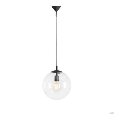 Luminária suspensa globo de metal preta