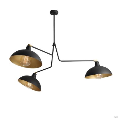 Luminária de teto Espace 3 Metal Preto