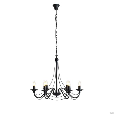 Lustre Rosa 6 Metal Preto