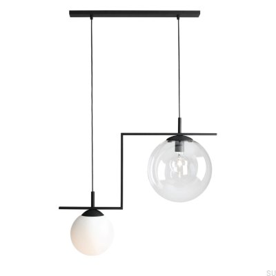 Luminária Pendente Zac 2 Mix Metal Preta