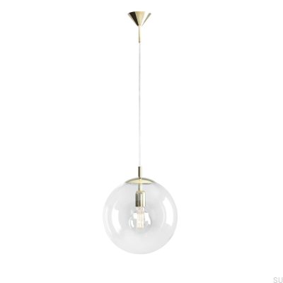 Luminária suspensa em metal dourado Globe