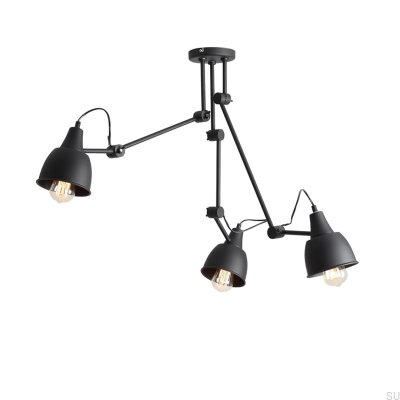 Luminária de teto Aida 3 Metal Preto