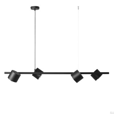 Luminária suspensa Bot 4 Metal Preta