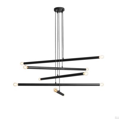 Luminária Pendente Tubo 10 Metal Preta