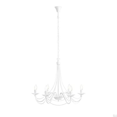 Lustre Rosa 6 Metal Branco
