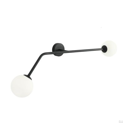 Luminária de parede horizontal Pure Metal Preto