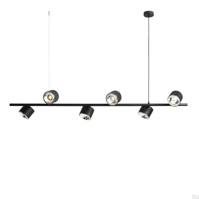 Luminária suspensa Bot 6 Metal Preta