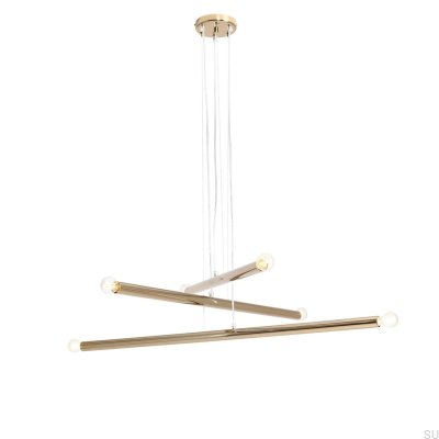 Luminária pendente Tubo 6 Metal Dourado