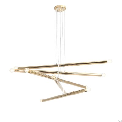Luminária Pendente Tubo 10 Metal Dourado