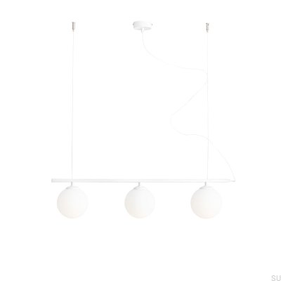 Luminária pendente Beryl Glass 3 Metal Branco