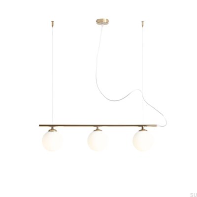Luminária pendente Beryl Glass 3 Metal Dourado