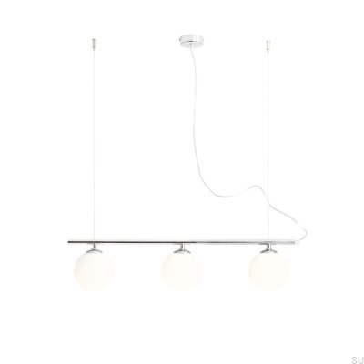 Luminária pendente Beryl Glass 3 Metal Prata Cromado