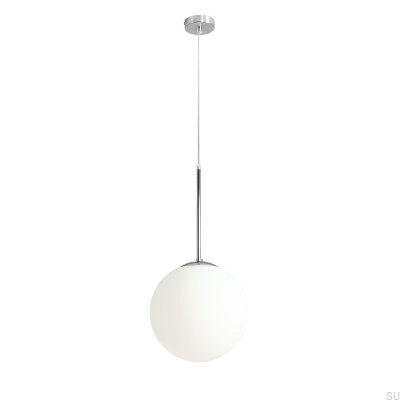 Luminária pendente Bosso Medium 30 em metal prateado cromado