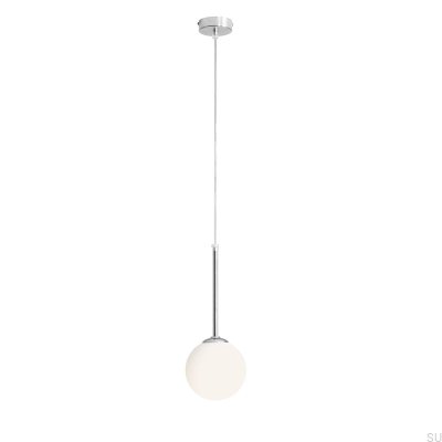 Luminária pendente Bosso Mini 14 em metal prateado cromado