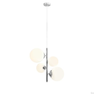 Luminária pendente Bloom 4 Metal Prata Cromada