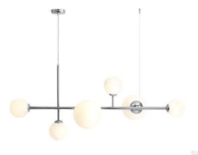 Luminária pendente Dione 6 Metal Prata Cromado