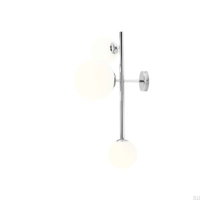 Luminária de parede Dione 3 Metal Prata Cromada