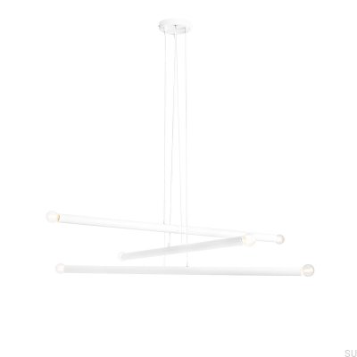 Luminária Pendente Tubo 6 Metal Branca