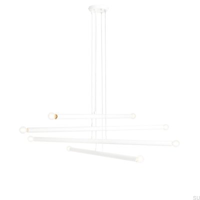 Luminária pendente Tubo 8 Metal Branco
