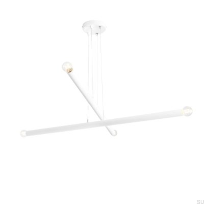 Luminária Pendente Tubo 4 Metal Branca