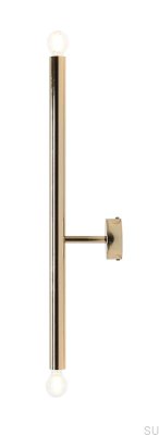 Luminária de Parede Tubo 2 S Metal Dourado