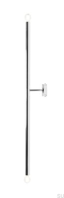 Luminária de Parede Tubo 2 L Metal Prata Cromado