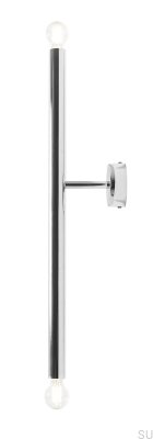Luminária de parede Tubo 2 S Metal Prata Cromado