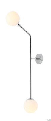 Luminária de parede vertical Pure Metal Prata Cromado