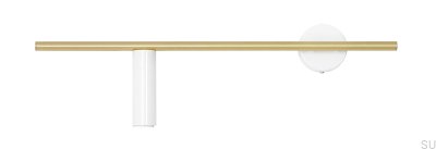 Luminária de parede Trevo em latão e branco (esquerda)