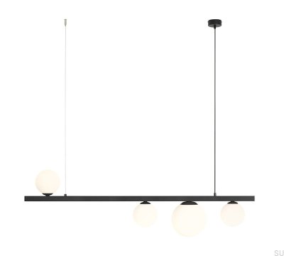 Luminária suspensa Garda 4 Metal Preto