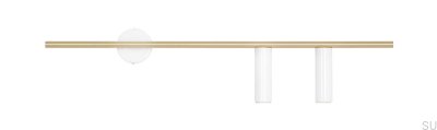 Luminária de parede Trevo 2 em latão e branco (direita)