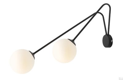 Luminária de parede Holm 2 L Metal Preto