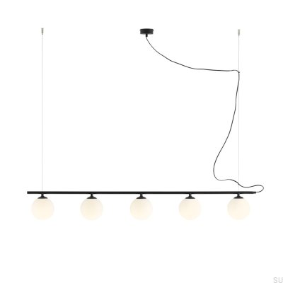 Luminária pendente Beryl Glass 5 Metal Preto