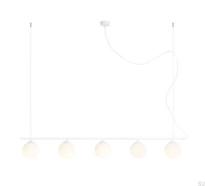 Luminária pendente Beryl Glass 5 Metal Branco