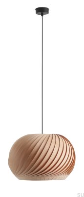 Luminária pendente Nature Dark M Madeira Faia