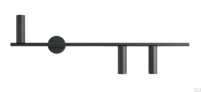 Luminária de parede Trevo 3 Metal Preta (Direita)